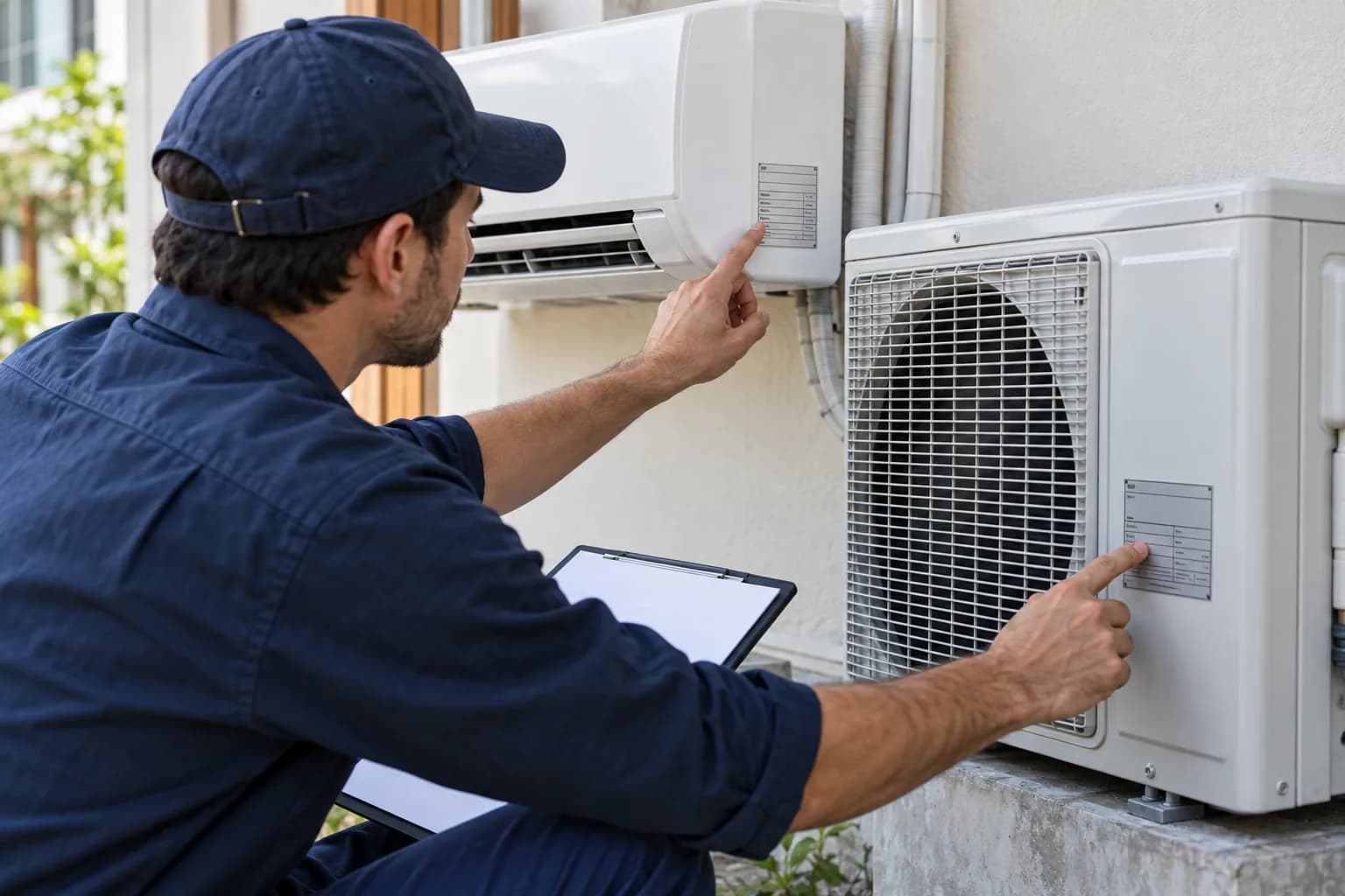 تکنسین در حال بررسی کولر گازی Daikin