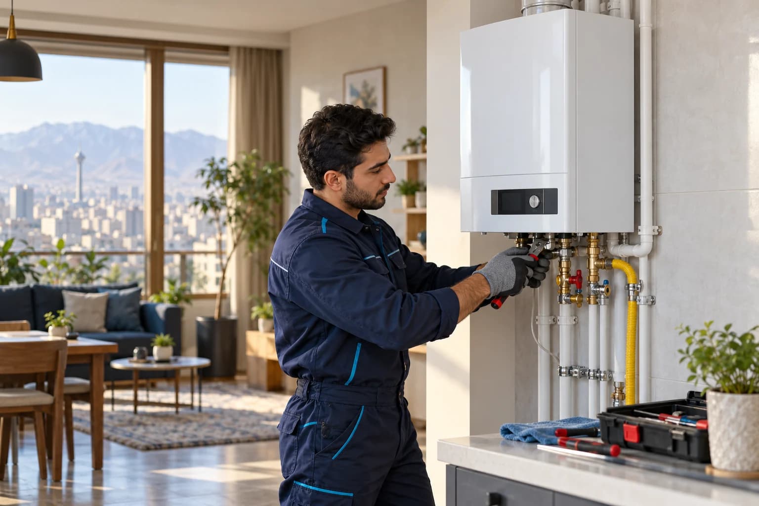 نصب یک پکیج دیواری در ساختمان